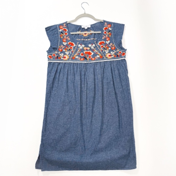 THML Florence Embroidered Yoke Shift Dress – Size M – 🌼🧺🌿🌻🌺🍂 - Picture 7 of 13